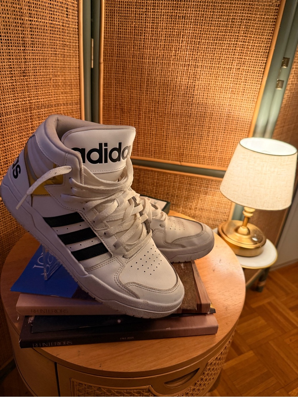 Adidas Entrap Mid Sneakers White Black Gold Men’s Size 11